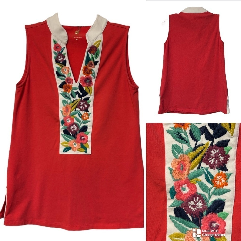 Spartina 449 embroidered pullover top - Picture 4 of 9